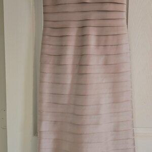BCBGMaxaria light gold/cream ribbed dress